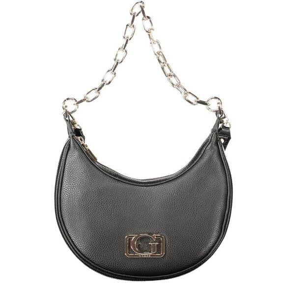Guess Jeans Chain Strap Crescent Handbag Women Black Handbags